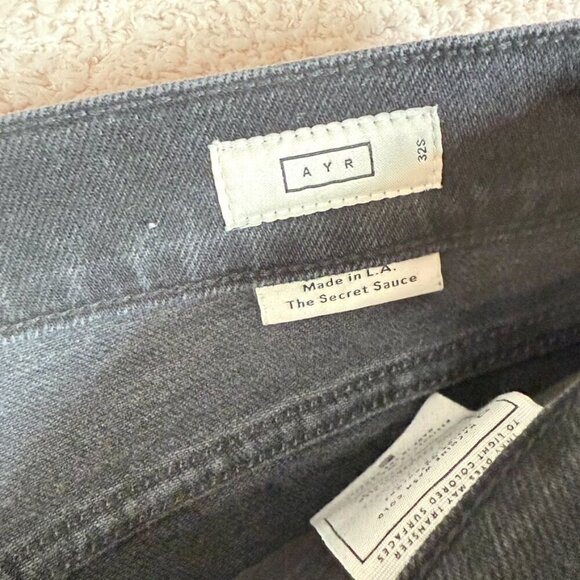 AYR Womens Wide Leg Comfort Stretch Jeans Secret Sauce Black Size 32S Boho Comfy - Picture 4 of 10